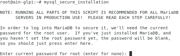 Commande mysql_secure_installation