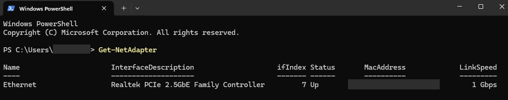 Get-NetAdapter