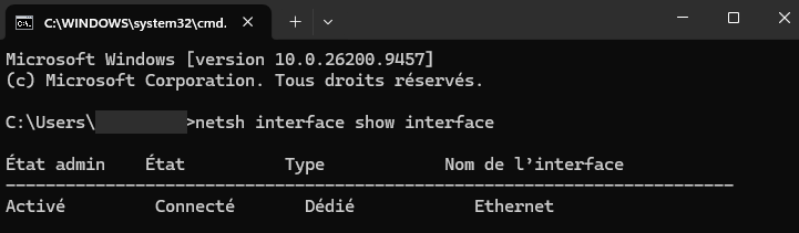 netsh interface show interface