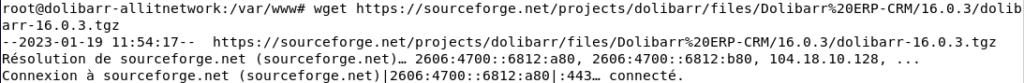 wget https://sourceforge.net/projects/dolibarr/files/Dolibarr%20ERP-CRM/16.0.3/dolibarr-16.0.3.tgz/download