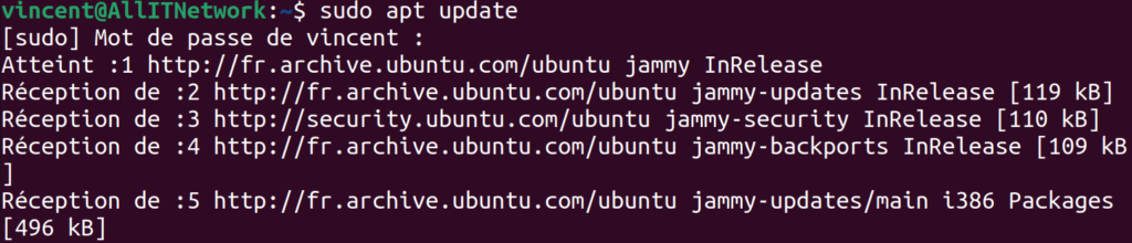 Ubuntu - sudo apt update