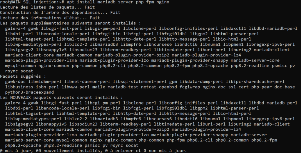 apt install nginx mariadb-server php-fpm php-mysql