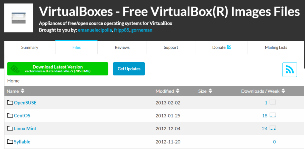 images VDI Linux pour VirtualBox