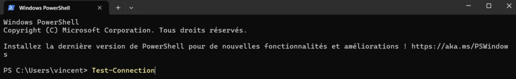 Commande Test-NetConnection