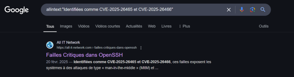 allintext:"Identifiées comme CVE-2025-26465 et CVE-2025-26466"