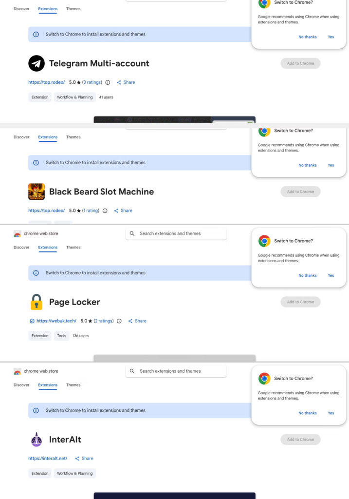 extensions suspectes